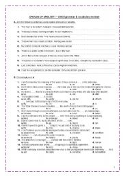 English Worksheet: CPE USE OF ENGLISH 1 - Unit 9 grammar (RELATIVE CLAUSES)& vocabulary revision (idioms, phrasal verbs, collocations, derivatives, words with multiple meanings, words often confused)+ TEACHER´S KEY * FULLY EDITABLE*