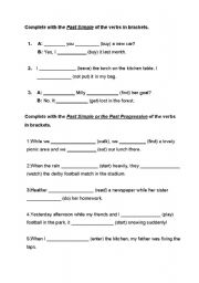 English worksheet: mixed tense exercises