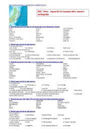 English Worksheet: BBC News - Japan hit by tsunami after massive earthquake