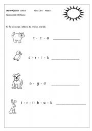 English worksheet: Re-arrange