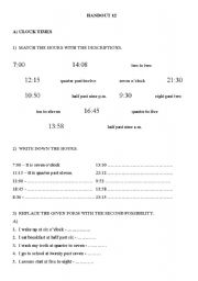 English worksheet: Whats the time?