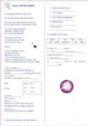 English worksheet: lucky by britney spear