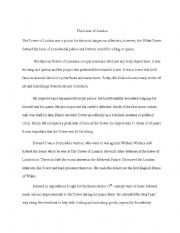 English Worksheet: the tower of london