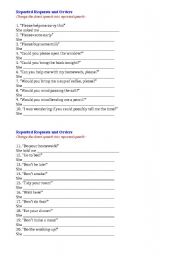 English Worksheet: Reported Speech