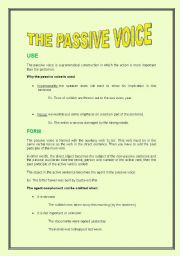 English Worksheet: The Passive Voice: Theory + Exercises