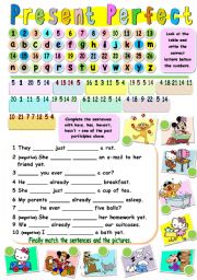 English Worksheet: FUN WITH PRESENT PERFECT - CRYPTOGRAM 