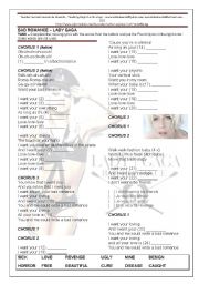 English Worksheet: BAD ROMANCE