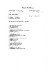 English Worksheet: Simple Past Tense