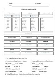 English Worksheet: verb to be