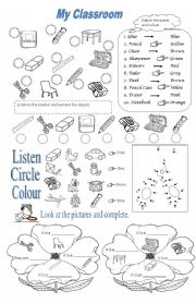 English Worksheet: MY CLASSROOM