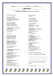 English Worksheet: SONG: Looking for paradise by Alejandro Sanz feat. Alicia Keys