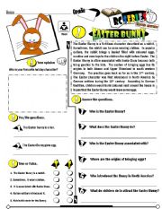 English Worksheet: RC Series_Level 01_Easter Edition 02 Easter Bunny (Fully Editable + Key)