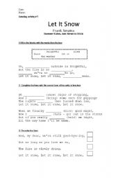 English Worksheet: Let It Snow - Frank Sinatra