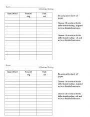 English worksheet: Inflectional Endings