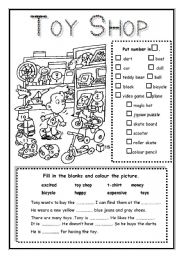 English Worksheet: Toy Shop