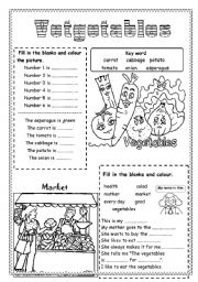 English Worksheet: Vegetables