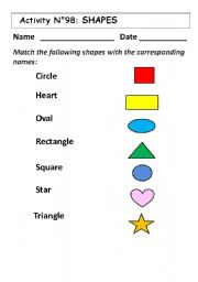 English worksheet: No 98 SHAPES