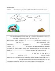 English Worksheet: Grammar Exercise (simple past or past perfect tense) 