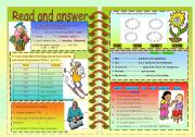 English Worksheet: Read and answer