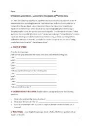 English Worksheet: Internet addict