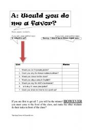 English Worksheet: Would you do me a favor?