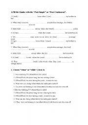 English Worksheet: When and While