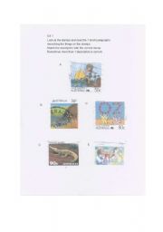 English worksheet: Talking Stamps- Australia