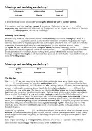 English Worksheet: Weddings Vocab: White / Indian weddings