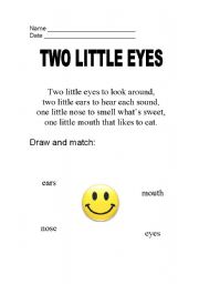 English worksheet: TWO LITTLE EYES