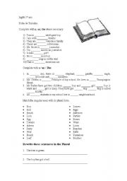 English Worksheet: Definide articles