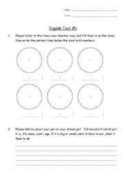 English Worksheet: English Test