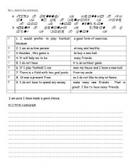 English Worksheet: Why I Choose to Play Football