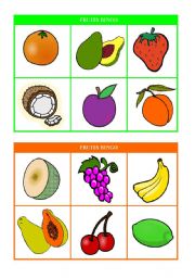 English Worksheet: Fruits Bingo (cards3 & 4 of 10) Fully editable