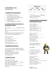 English Worksheet: Accidentally In Love  - Comparative