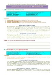 English Worksheet: Advantages and Disadvantages