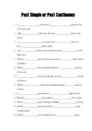 English Worksheet: Past Simple or Past Continuous