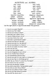 English Worksheet: Adjectives and adverbs