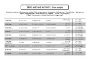 English worksheet: Zero Mistake Activity - Past Simple Tense