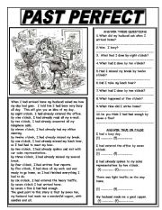 English Worksheet: PAST PERFECT