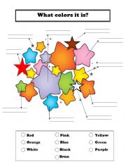 English Worksheet: What colors it is?