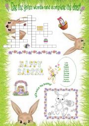 English Worksheet: Easter crossword