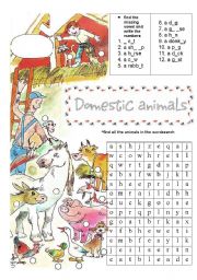 English Worksheet: Domestic animals