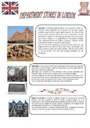 English Worksheet: DEPARTMENT STORES IN LONDON