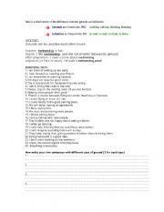 English Worksheet: gerunds and infinitives