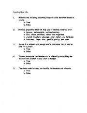 English Worksheet: Questions for Science