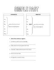 English worksheet: Simple Past-negative form