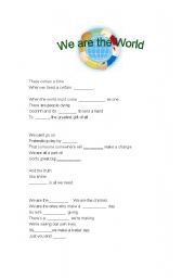 English Worksheet: Gap fill song:  