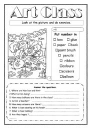 English Worksheet: Art class