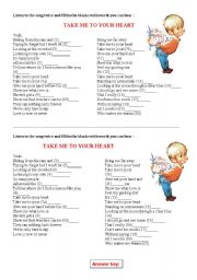 English Worksheet: Learning Pronunciation through songs