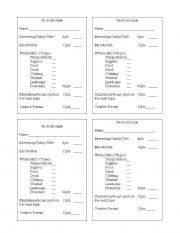 English Worksheet: Africa Trifold Rubric